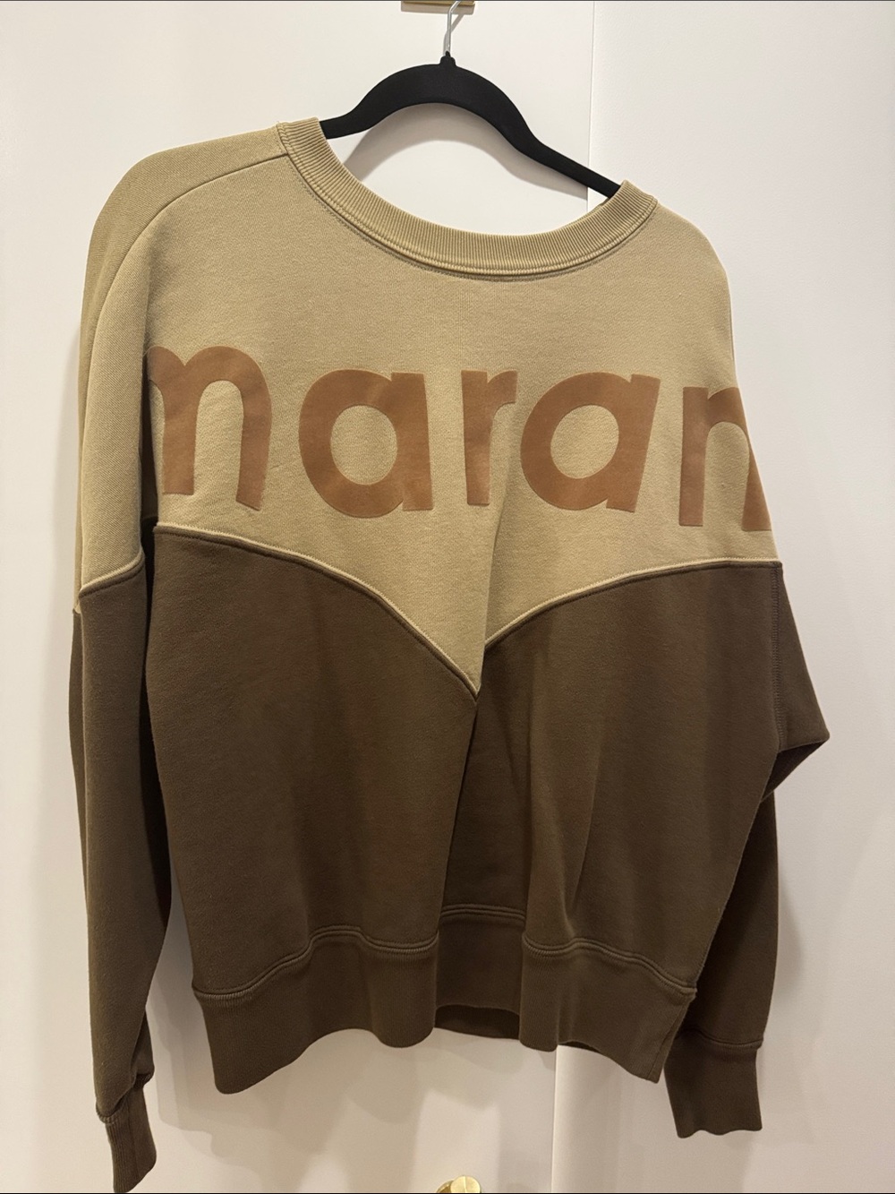 Isabel Marant Two-Tone Houston Brown Crewneck Sweater sweatshirt